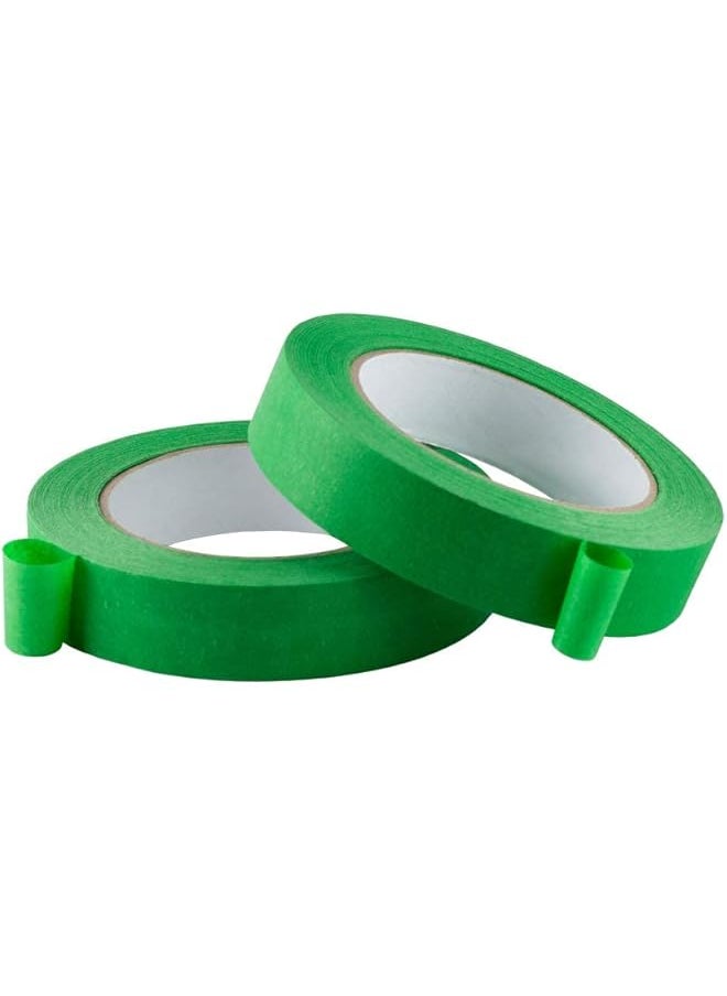 PROMASS 2 Rolls Premium Painters Tape, Green Tape, Masking Master Tape, Paint Tape for Multi-Purpose, Painting, Painter's, DIY Crafts Arts (1 Inch x 110yds) Decoration Labeling No Residue, Easy Removal  - Image 1