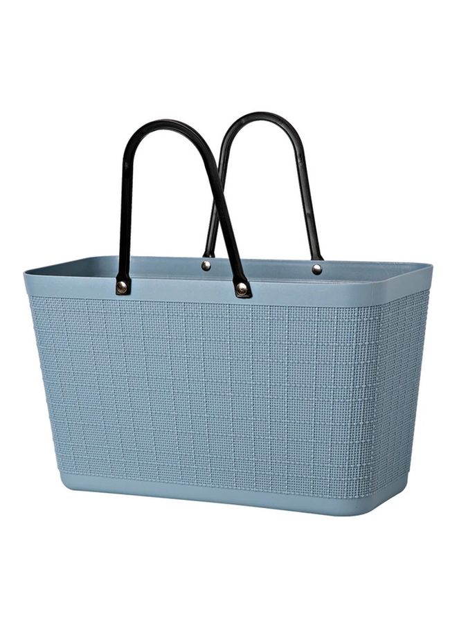 سلة تسوق كبيرة زرقاء بلاستيكية للسوبر ماركت والاستحمام والتخييم والنزهات الخارجية - Image 1