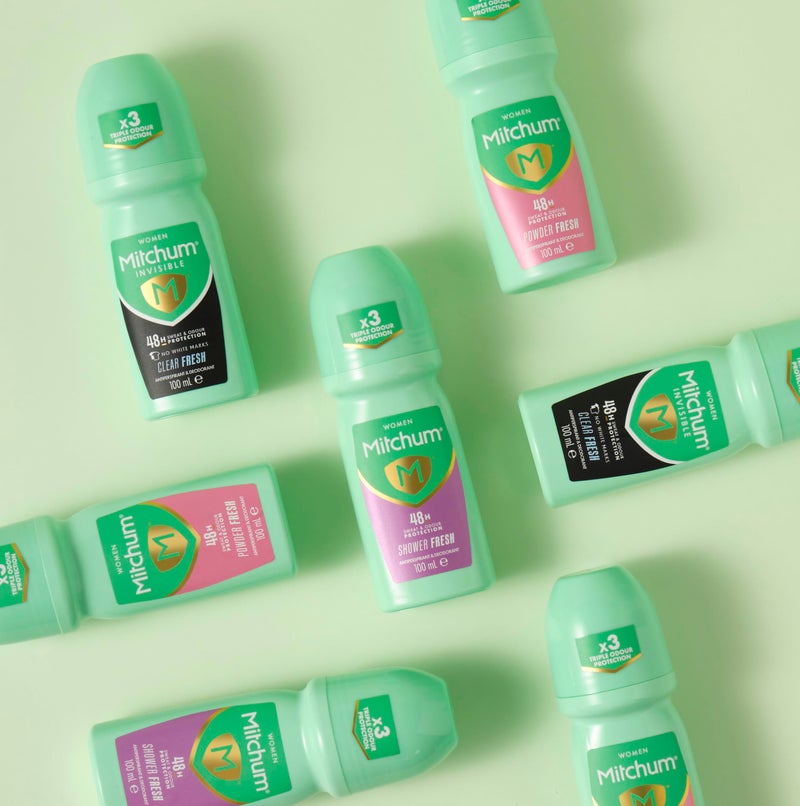 Mitchum Women 48HR Protection Roll-On Deodorant & Antiperspirant, 100ml, pack of 2 - Image 3