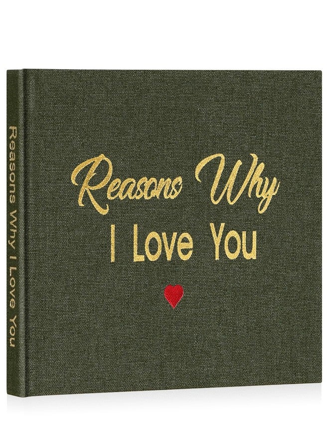 Artmag What I Love about You Fabric Book, Fill-in-the-Blank Love Journal Book for Couples Husband Wife Him Her Birthday Christmas Gifts Stocking Stuffer (Green) - Image 1