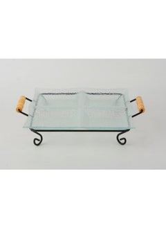 Orchid Rectangle Glass Serving Tray with Metal Stand, Elegant Glass Tray for Serving Drinks - pzsku/ZE496CB2FF923161183A7Z/45/1741048372/ac8f13d9-c25a-4d75-8822-ed1a55bfb5f0