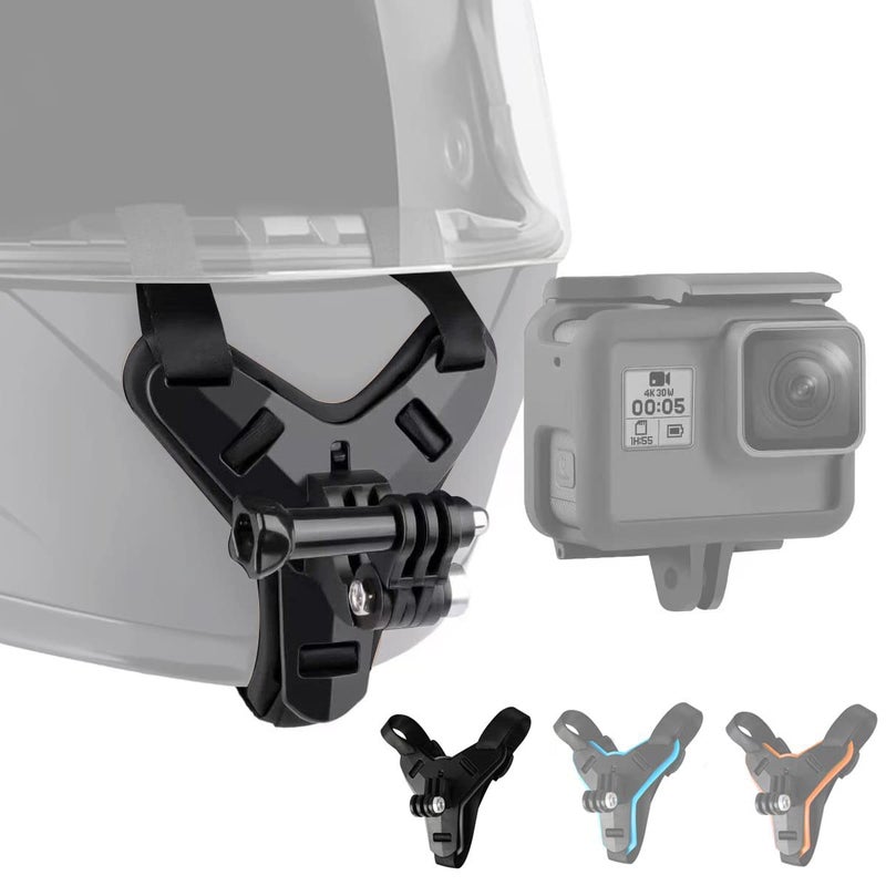 Lupholue Motorcycle Helmet Chin Strap Mount Compatible with GoPro Hero 13, 12, 11, 10, 9, 8, 7, (2018), 6, Hero Black, Insta 360, Session, Xiaomi Yi, SJCAM ï¼ˆBlackï¼‰ - Image 1