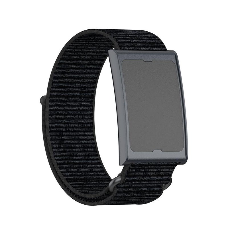 For Amazfit Helio Strap Metal Ring Two Sections Nylon Hook And Loop Fastener Watch Band(Deep Black) - Image 2