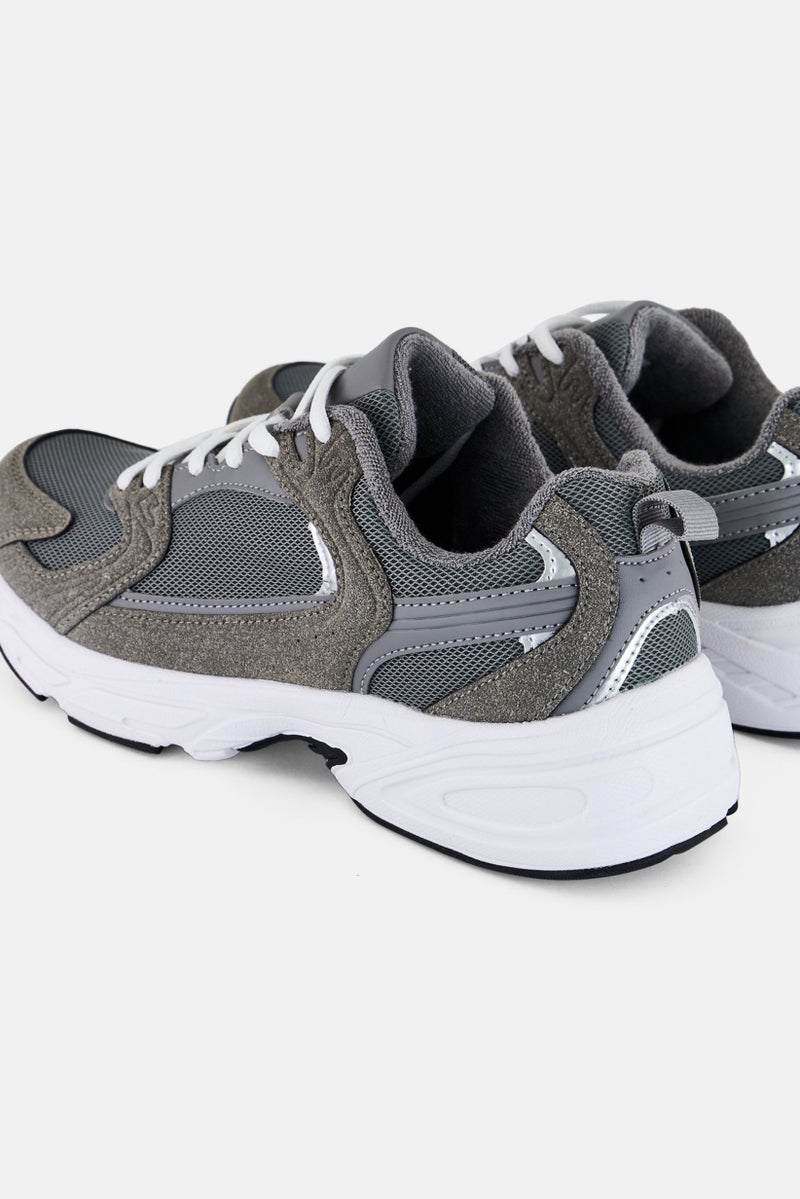 RBX Men Brand Logo Lace Up Running Shoes, Dark Grey - Image 2
