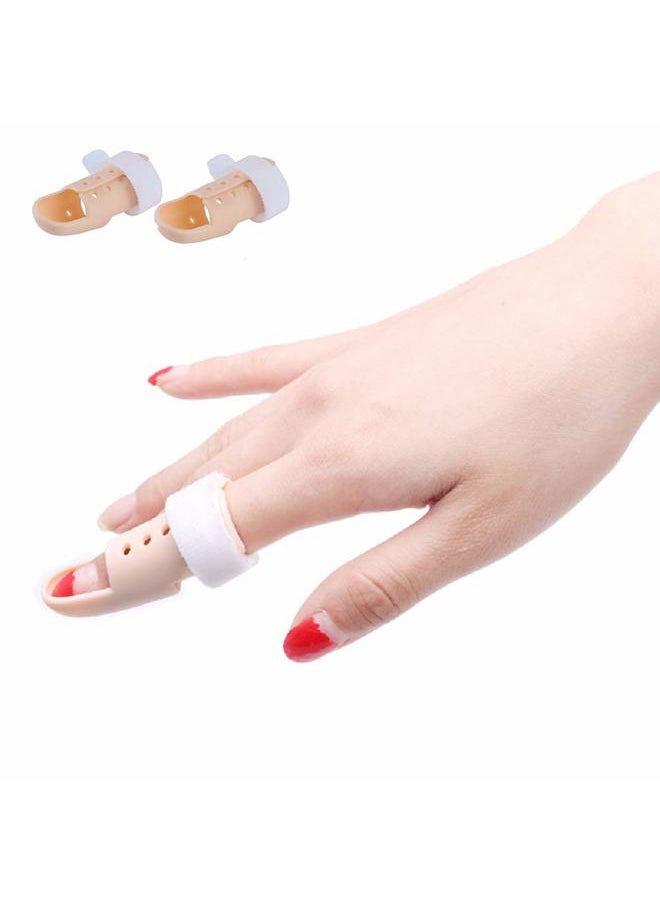Thinvik [2 Piece Plastic Mallet Dip Finger Support Brace Splint Joint Protection Injury  - Image 1