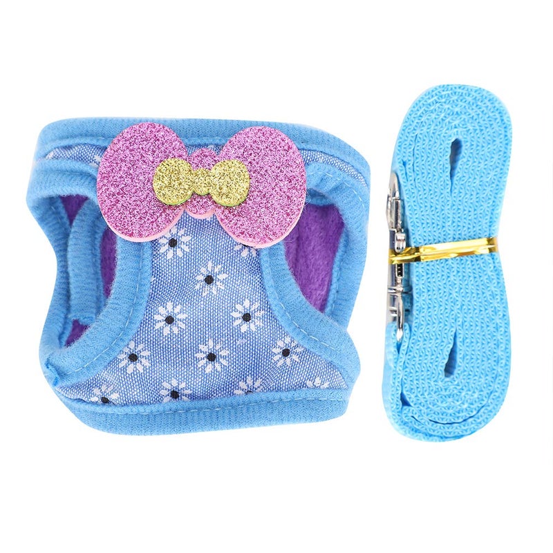 Adjustable Bunny Harness And Leash Set With Glitter Bows For Small Pets Size S - Image 2