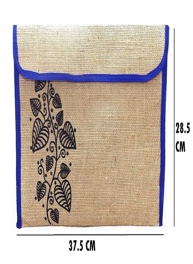 Peeplvalue مجموعة من 4 أكياس من الجوت صديقة للبيئة لحفظ الملفات، حاوية للأوراق والقرطاسية، حافظة ملفات من الجوت للمؤتمرات (متعددة الألوان). - Image 5