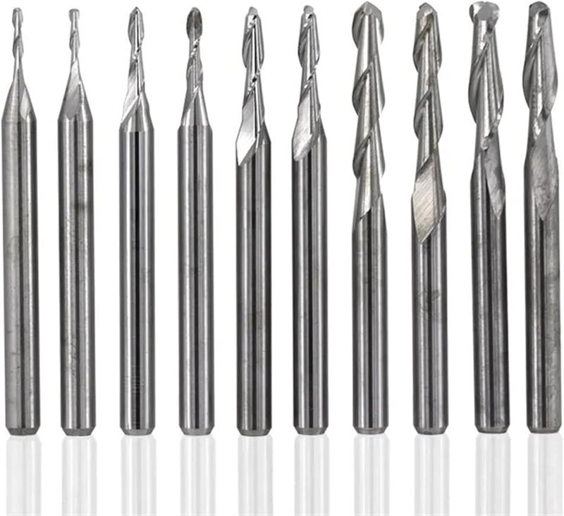 10Pcs 2 0x3 175x22mm Ball Nose End Mill Cutter CNC Router Bits Carbide 2 Flute Spiral For Engraving Milling Roughing - Image 1
