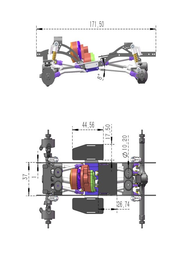 MEUS Racing SCX24 Transmission Aluminum Complete Gearbox for 1/24 Axial SCX24 RC Crawler (Brushless, Black) - Image 3