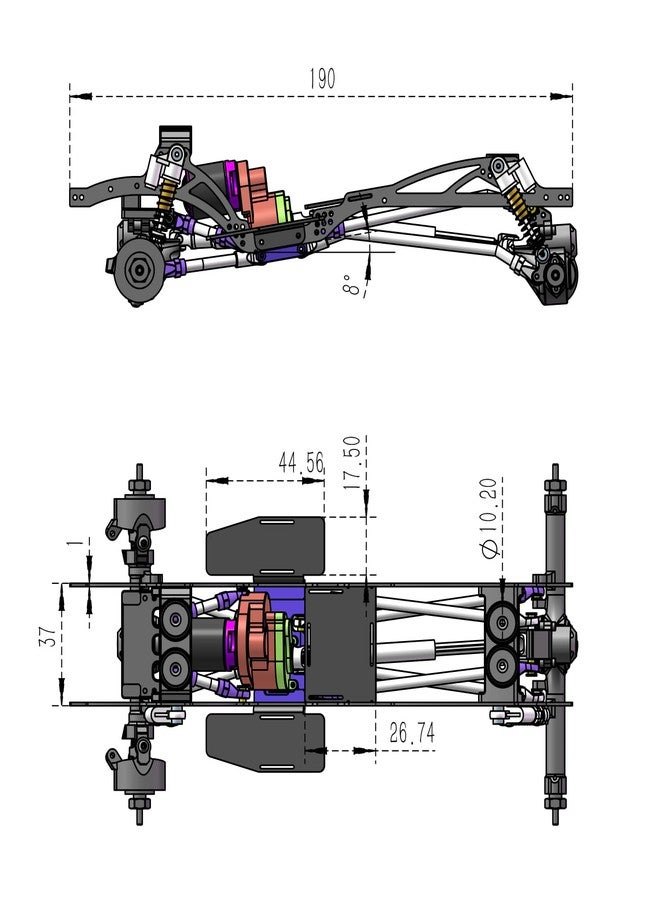 MEUS Racing SCX24 Transmission Aluminum Complete Gearbox for 1/24 Axial SCX24 RC Crawler (Brushless, Black) - Image 4