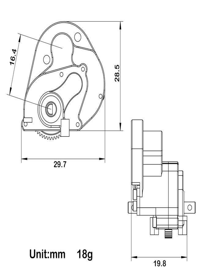 MEUS Racing SCX24 Transmission Aluminum Complete Gearbox for 1/24 Axial SCX24 RC Crawler (Brushless, Black) - Image 2