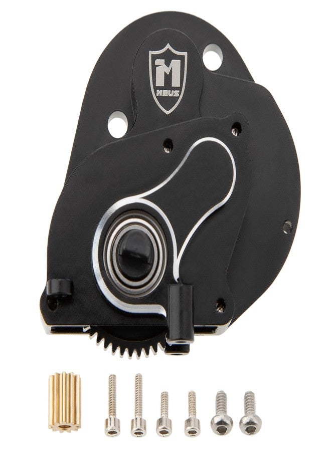 MEUS Racing SCX24 Transmission Aluminum Complete Gearbox for 1/24 Axial SCX24 RC Crawler (Brushless, Black) - Image 1