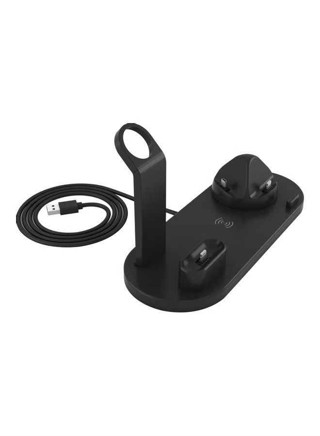 4-in-1 Multifunctional Wireless Charger Dock Cell Phone Holder Black - Image 1