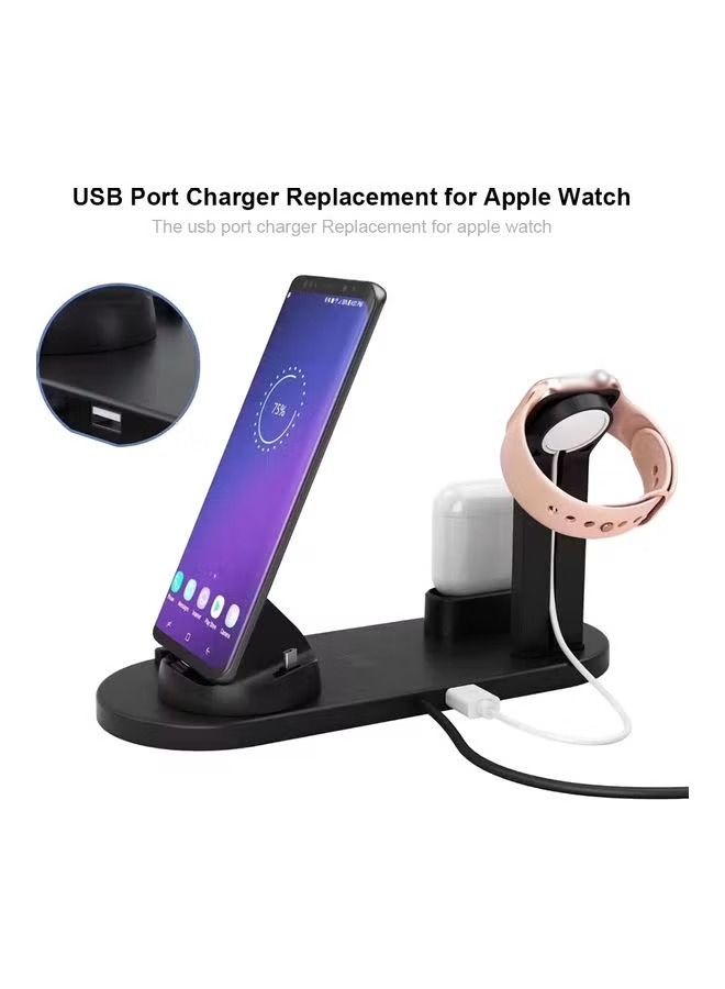 4-in-1 Multifunctional Wireless Charger Dock Cell Phone Holder Black - Image 3