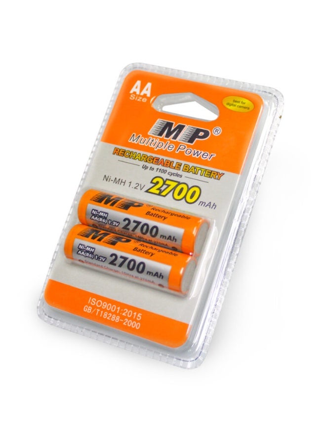 أم بي بطارية قابلة لإعادة الشحن  AA 1.2V 2700mAh Ni-MH – سعة عالية وصديقة للبيئة – مناسبة للألعاب، أجهزة التحكم، المصابيح، الأضواء الشمسية والمزيد - Image 2