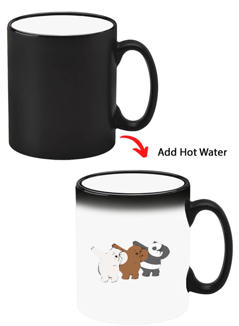 Theodor Color Changing Heat Sensitive Ceramic Mug, Image Revealed When HOT Liquid is Added! Bears dance - Image 1
