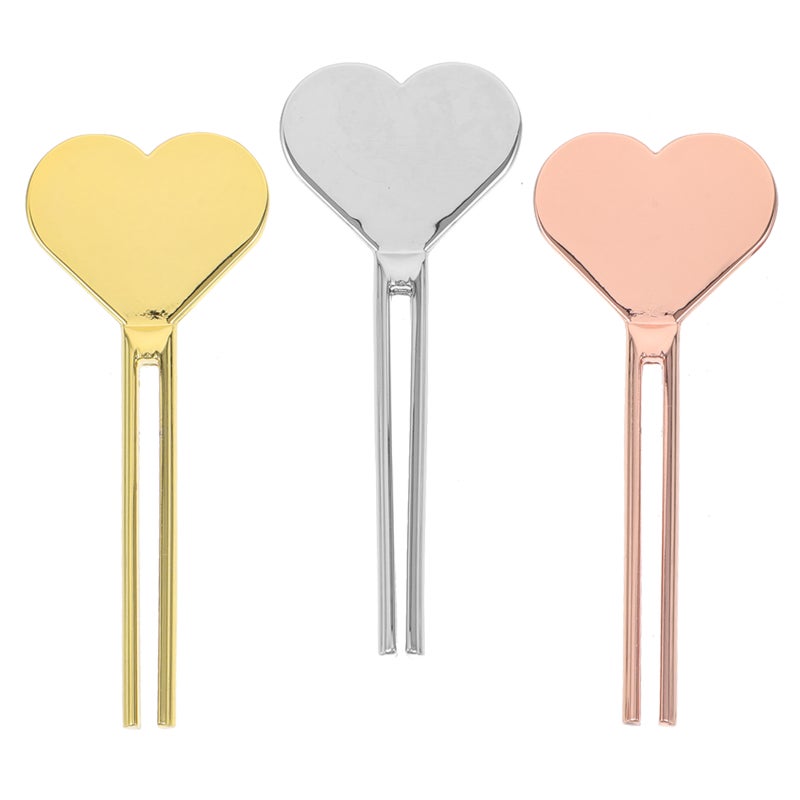 3Pcs Heart Shaped Stainless Steel Toothpaste Tube Squeezer for Bathroom Cosmetics Use - Image 1