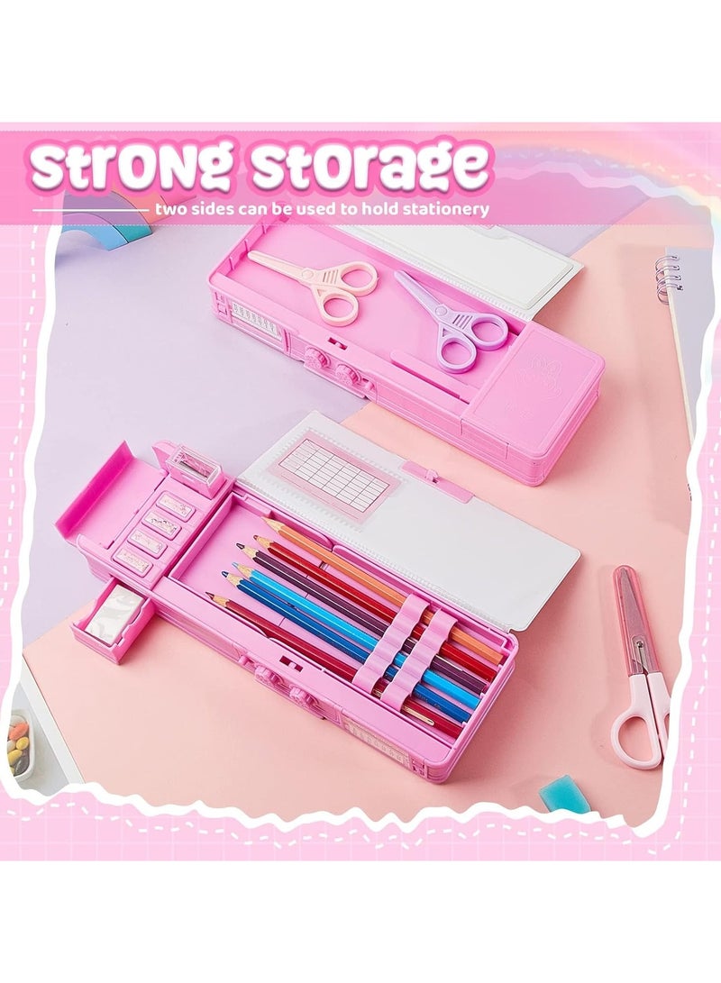 عام صندوق قلم رصاص متعدد الوظائف للفتيات، مربع قلم رصاص كرتوني لطيف مع قفل صندوق القرطاسية - Image 5