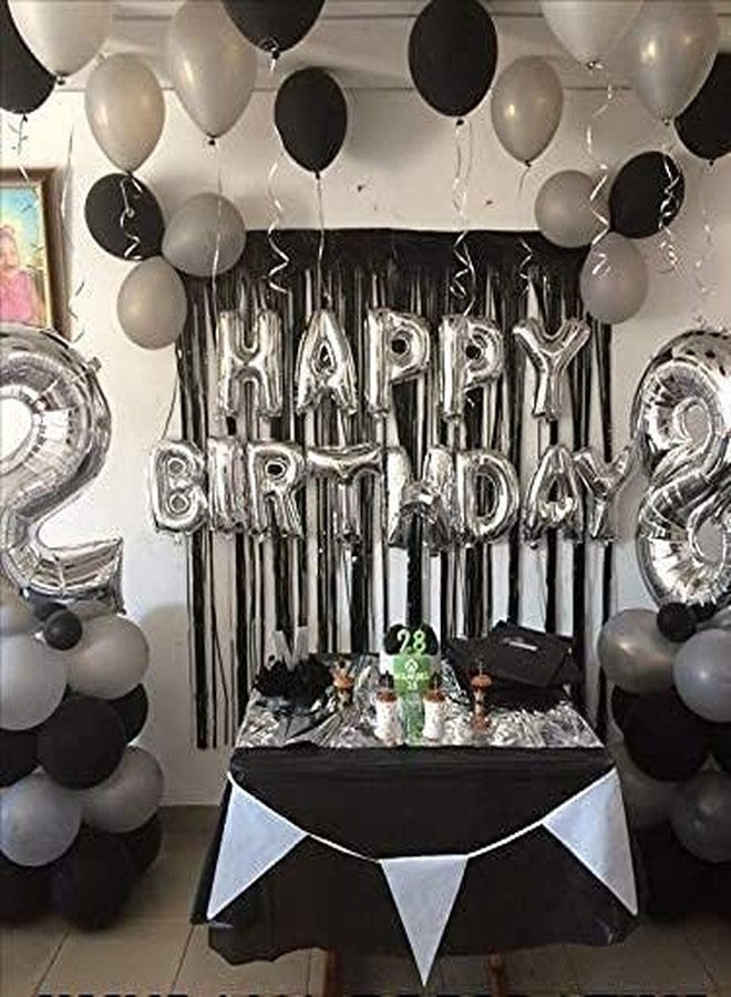 HEMITO 51Pcs Black and Silver Birthday Balloons Combo for Kids Or Paper Birthday Decoration Items for Boys, Black and Silver Combo of 51. - Image 1