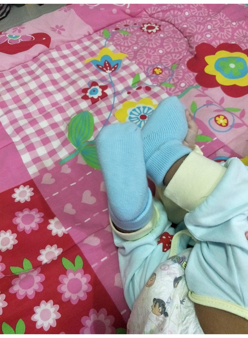 Bukela Newborn Baby Socks, Cotton, Soft and Safe, Toddler Baby Sock Fit for 0-6, 6-12 Months Boys Girls(12 Pairs, Blue, White) - Image 3