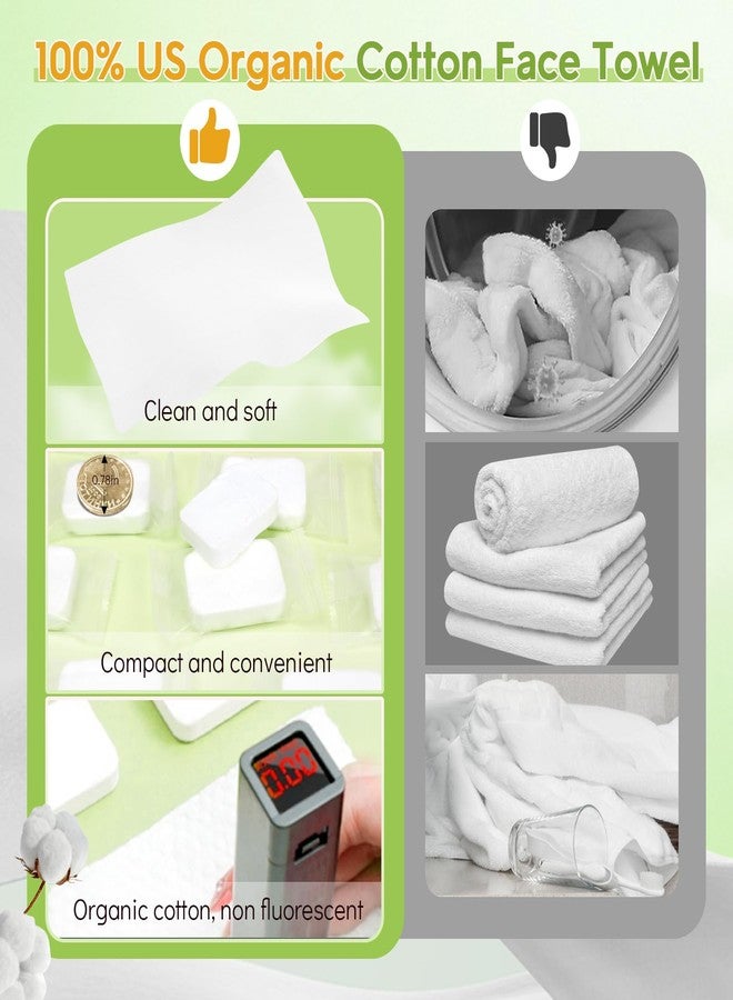 Classycoo Compressed Towel- Pure Cotton Disposable Face Towel, Mini Ultra-Soft Coin Portable Tissue Cleansing Camping Tablet for Travel, Hiking, Beauty, Sport, Hand Cloths, Outdoor,Green - Image 5