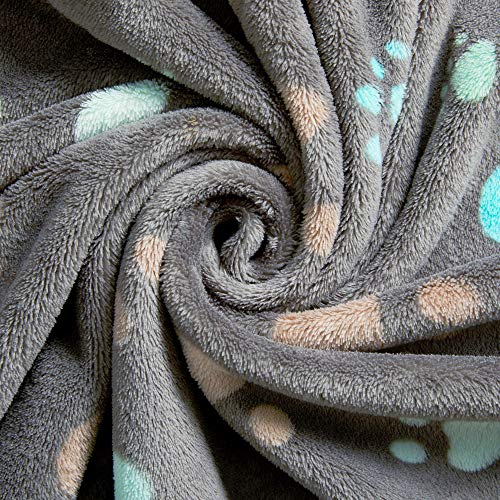 Allisandro Super Soft and Premium Fuzzy Flannel Fleece Pet Dog Blanket, The Cute Print Design Washable Fluffy Blanket for Puppy Cat Kitten Indoor Outdoor, Grey, 32 x 24 Inches - Image 2