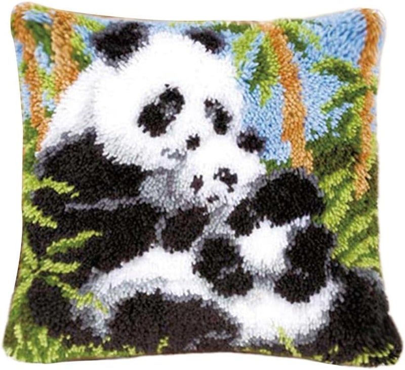 كلاراكو طقم مكون من قطعتين من أدوات تطريز أغطية الوسائد بتقنية الخطاف، مع أدوات أساسية وتعليمات سهلة الاتباع، بنمط النمر والباندا - Image 2