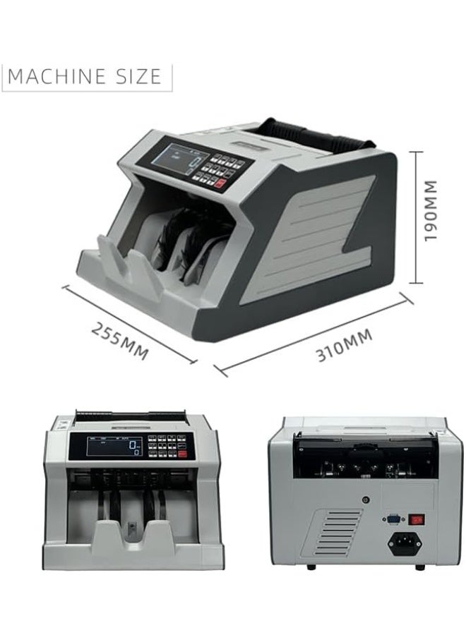 GearZone Money Counter Machine with Value Bill Count, Cash Counting Machine for USD/EURO etc with UV/MG/IR/DD Counterfeit Detection, Bill Counter with Large LCD Display - Image 2
