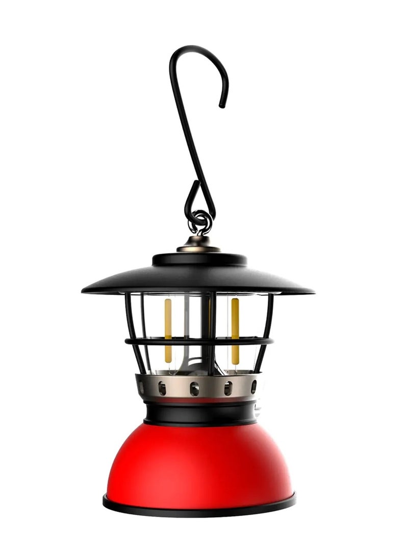 توبيز مصباح محمول للتخييم USB شحن مصباح خيمة خارجي قابل لإعادة الشحن ضوء طوارئ LED يحمل ضوء فانوس مقاوم للمطر درع خفيف الوزن مصباح فانوس تخييم قابل لإعادة الشحن (أحمر) - Image 2