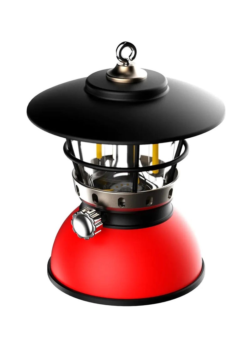 توبيز مصباح محمول للتخييم USB شحن مصباح خيمة خارجي قابل لإعادة الشحن ضوء طوارئ LED يحمل ضوء فانوس مقاوم للمطر درع خفيف الوزن مصباح فانوس تخييم قابل لإعادة الشحن (أحمر) - Image 1