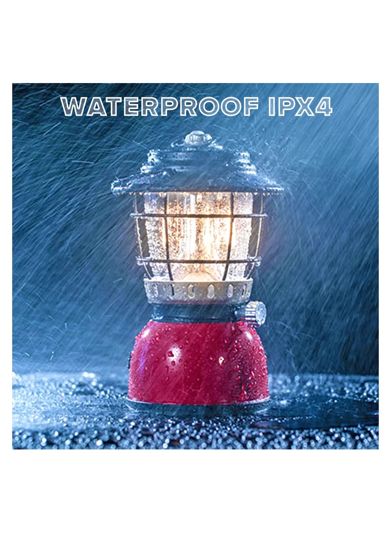 توبيز مصباح محمول للتخييم USB شحن مصباح خيمة خارجي قابل لإعادة الشحن ضوء طوارئ LED يحمل ضوء فانوس مقاوم للمطر درع خفيف الوزن مصباح فانوس تخييم قابل لإعادة الشحن (أحمر) - Image 5