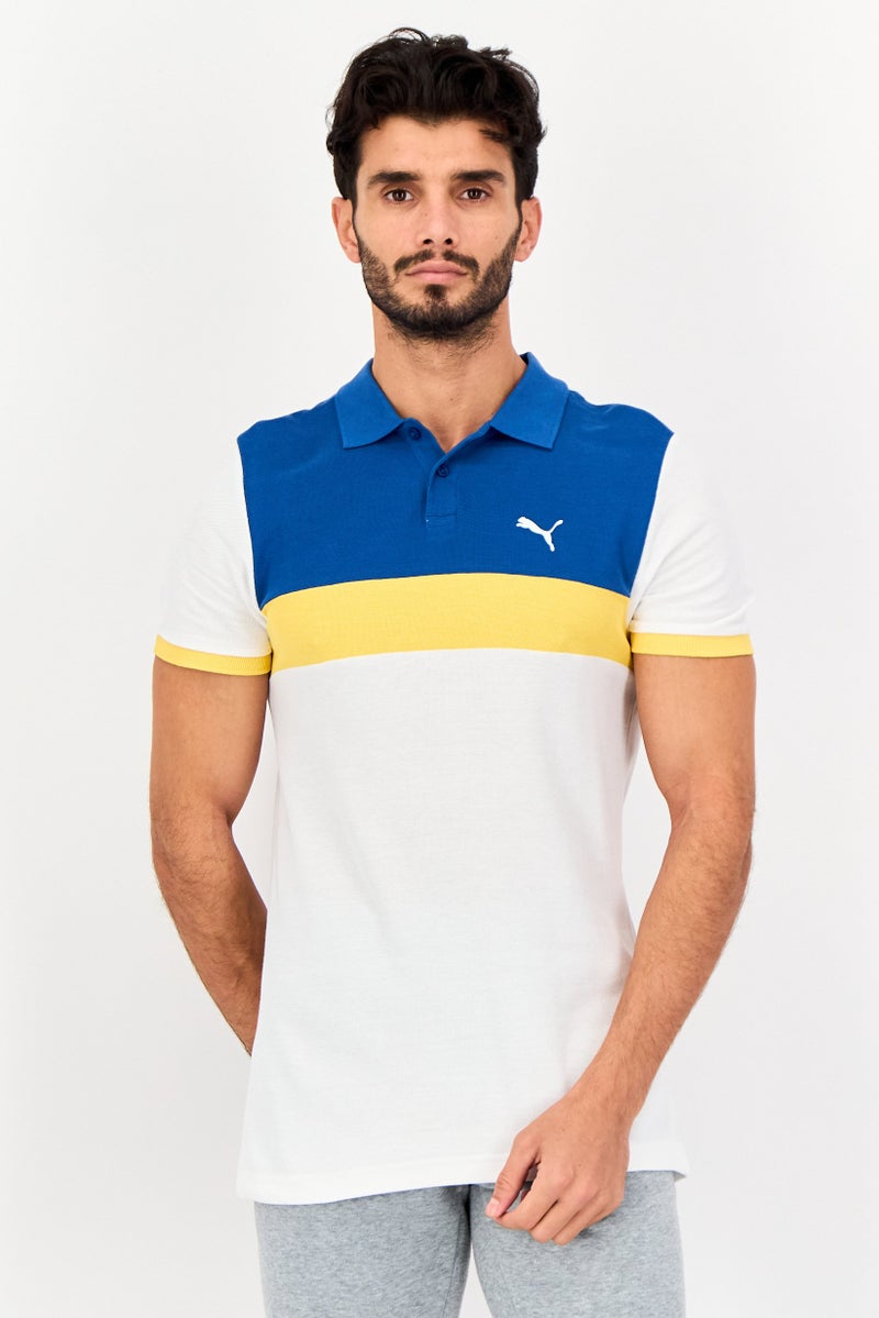 PUMA Men Slim Fit Short Sleeve Colorblock Polo Shirt, Multicolor - Image 1