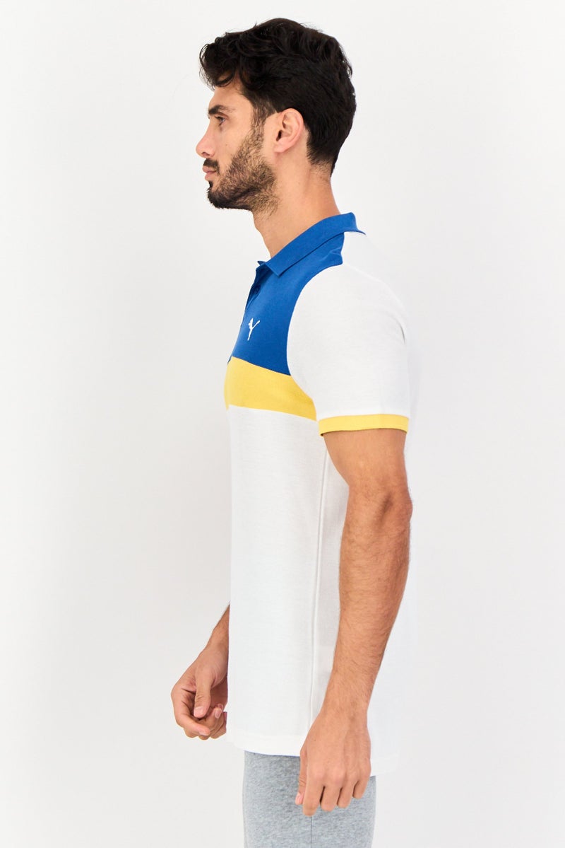 PUMA Men Slim Fit Short Sleeve Colorblock Polo Shirt, Multicolor - Image 4
