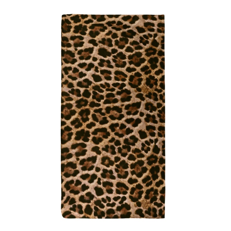LIVILAN Cheetah Print Beach Towel, 24" x 48" Small Size Leopard Towel for Women, Girls of Small Size, Quick Dry, Sand Free Microfiber, Backup Use for Pool, Bath, Yoga, Swim, Shower - Image 1