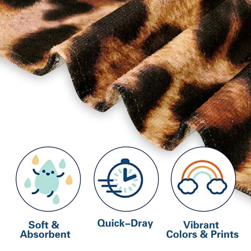 LIVILAN Cheetah Print Beach Towel, 24" x 48" Small Size Leopard Towel for Women, Girls of Small Size, Quick Dry, Sand Free Microfiber, Backup Use for Pool, Bath, Yoga, Swim, Shower - Image 5