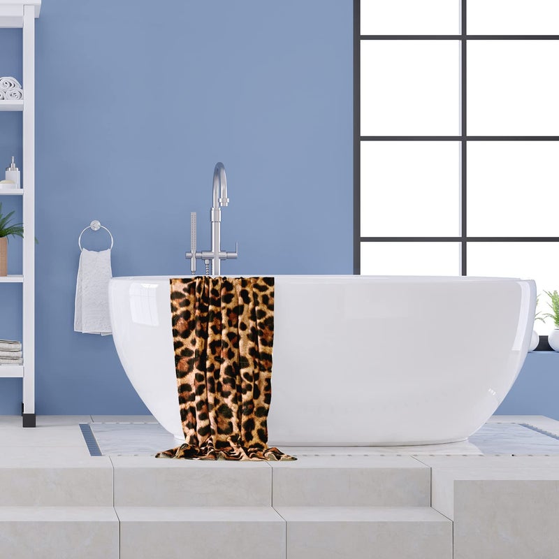 LIVILAN Cheetah Print Beach Towel, 24" x 48" Small Size Leopard Towel for Women, Girls of Small Size, Quick Dry, Sand Free Microfiber, Backup Use for Pool, Bath, Yoga, Swim, Shower - Image 3