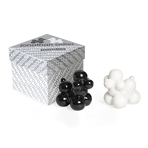 Jonathan Adler Poodles Salt & Pepper Shakers, Black and White - Image 1