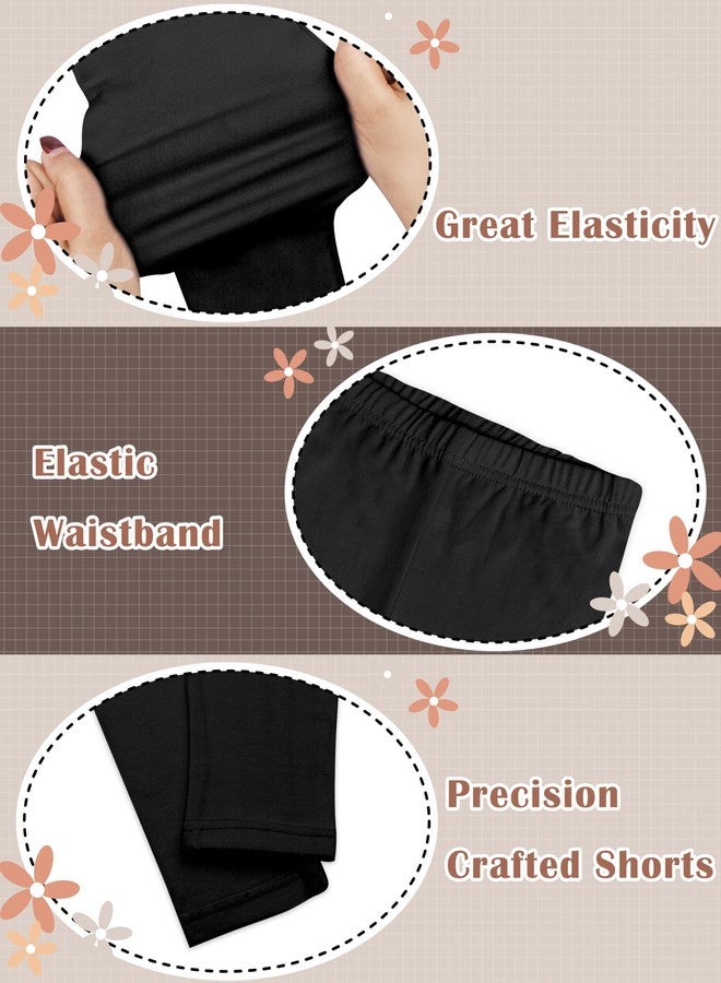 FEQO 5 Pack Toddler Girls Cotton Leggings Pants Full Length Basic Black Leggings Stretchy Leggings Tight Pants, 3T - Image 4