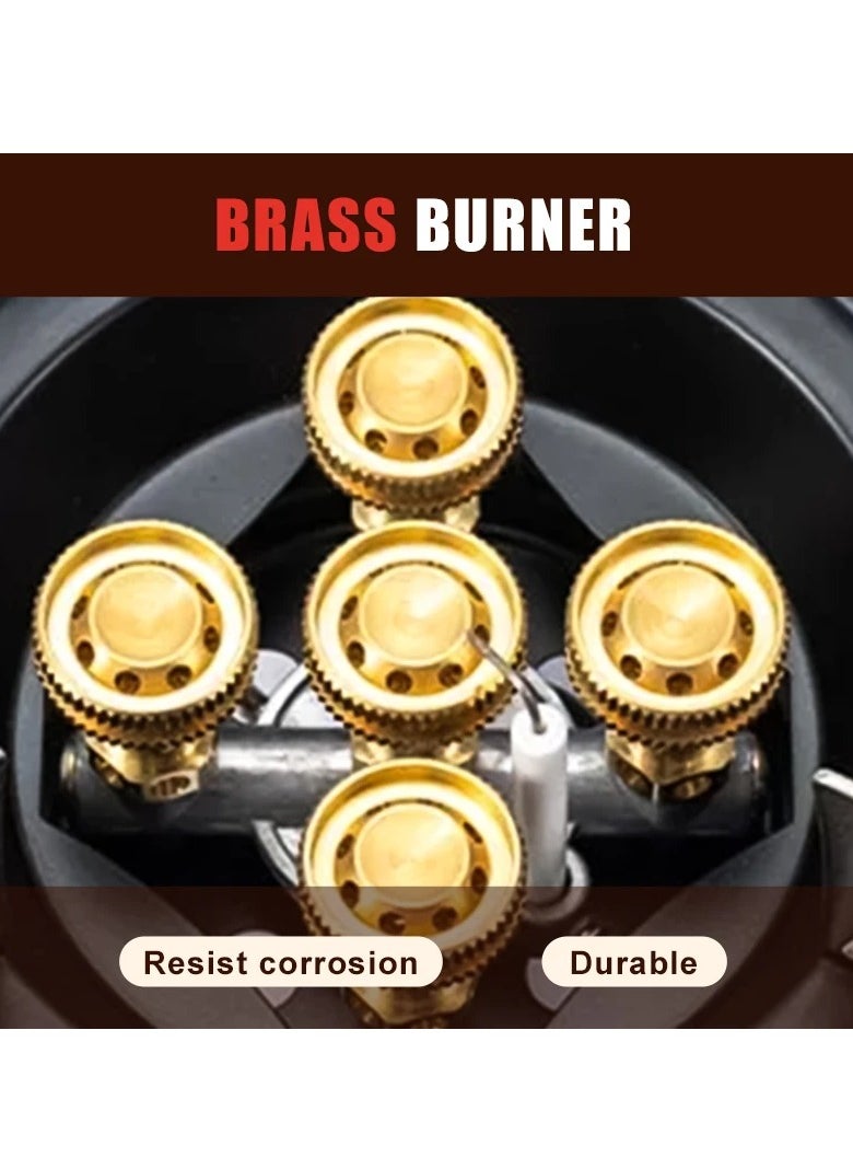 Generic - BRS-201A Portable Camping Gas Stove 16000W High Pressured Propane Butane Gas Burner Outdoor Emergency Stove with Piezo Ignition (Black) - Image 1