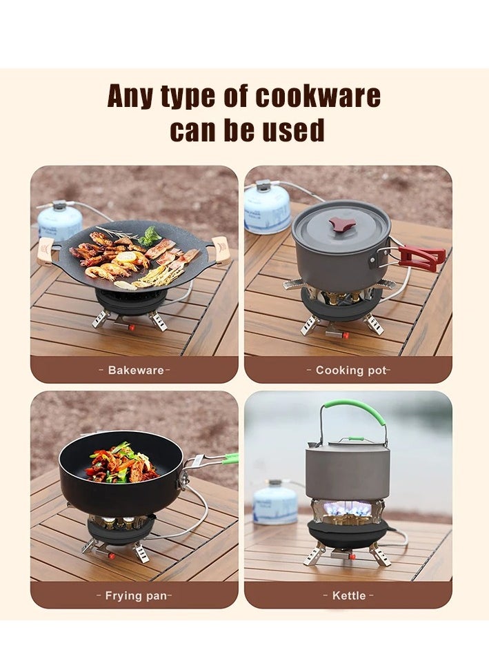 Generic - BRS-201A Portable Camping Gas Stove 16000W High Pressured Propane Butane Gas Burner Outdoor Emergency Stove with Piezo Ignition (Black) - Image 1