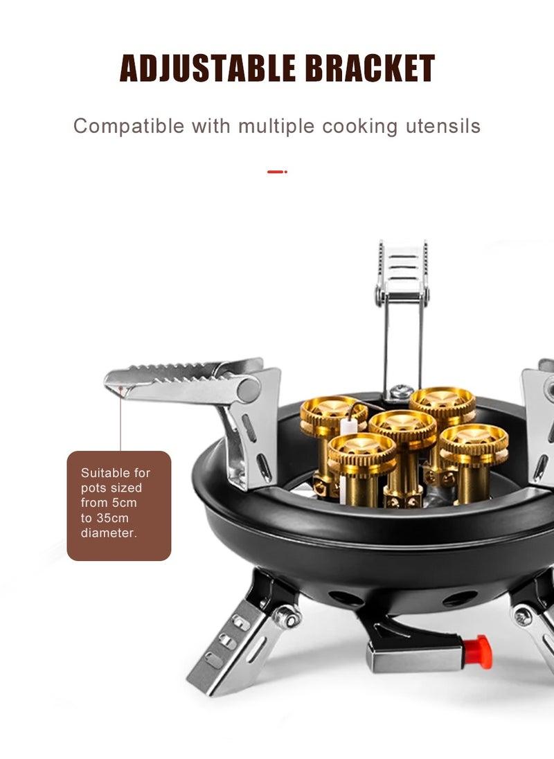 Generic - BRS-201A Portable Camping Gas Stove 16000W High Pressured Propane Butane Gas Burner Outdoor Emergency Stove with Piezo Ignition (Black) - Image 1