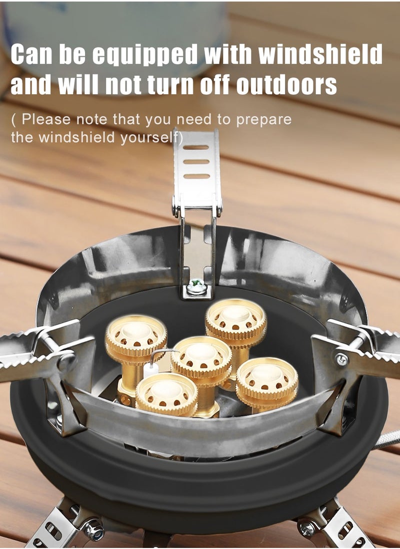Generic - BRS-201A Portable Camping Gas Stove 16000W High Pressured Propane Butane Gas Burner Outdoor Emergency Stove with Piezo Ignition (Black) - Image 1