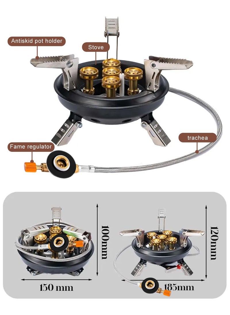 Generic - BRS-201A Portable Camping Gas Stove 16000W High Pressured Propane Butane Gas Burner Outdoor Emergency Stove with Piezo Ignition (Black) - Image 1