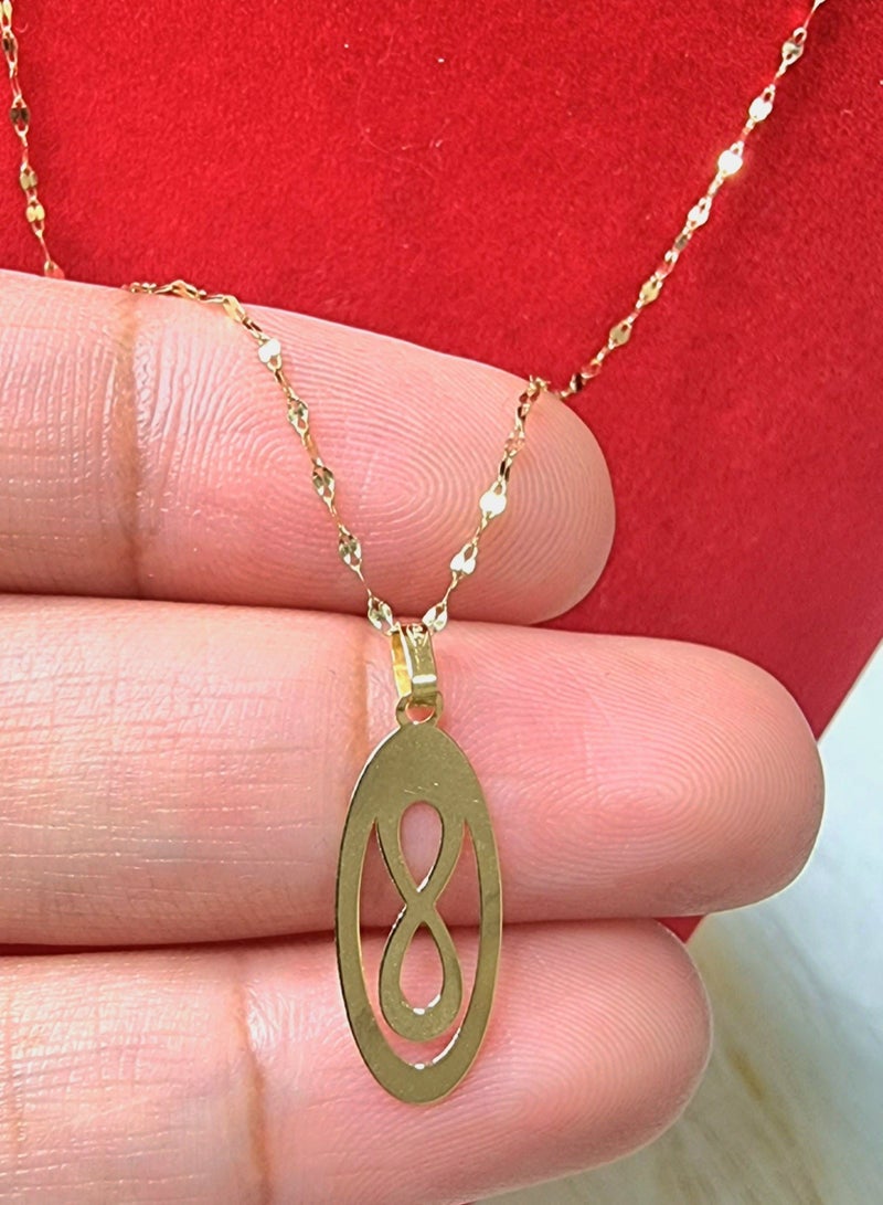 Hamsa.ae 18K Pure Gold Infinity Design Necklace - Image 2