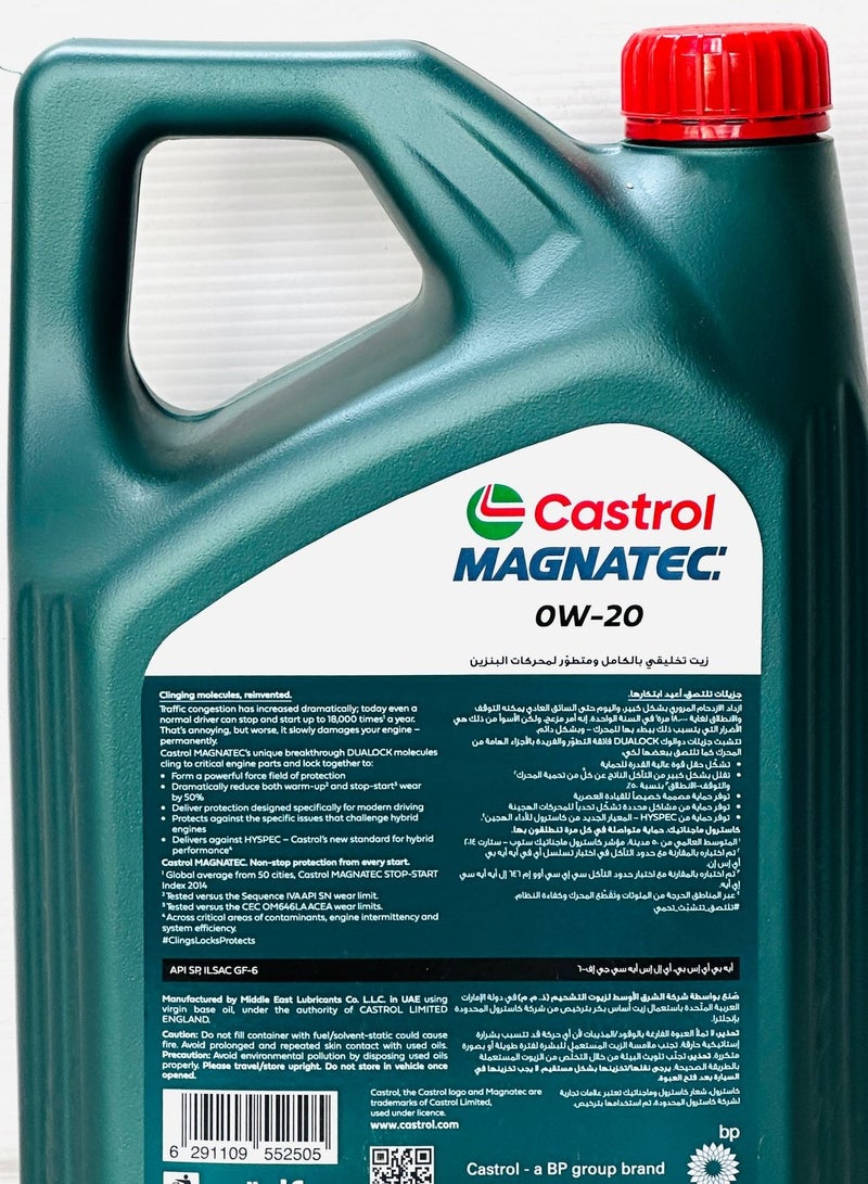Castrol Magnatec 0W20 Fully Synthetic Engine Oil 4Ltr - Image 2