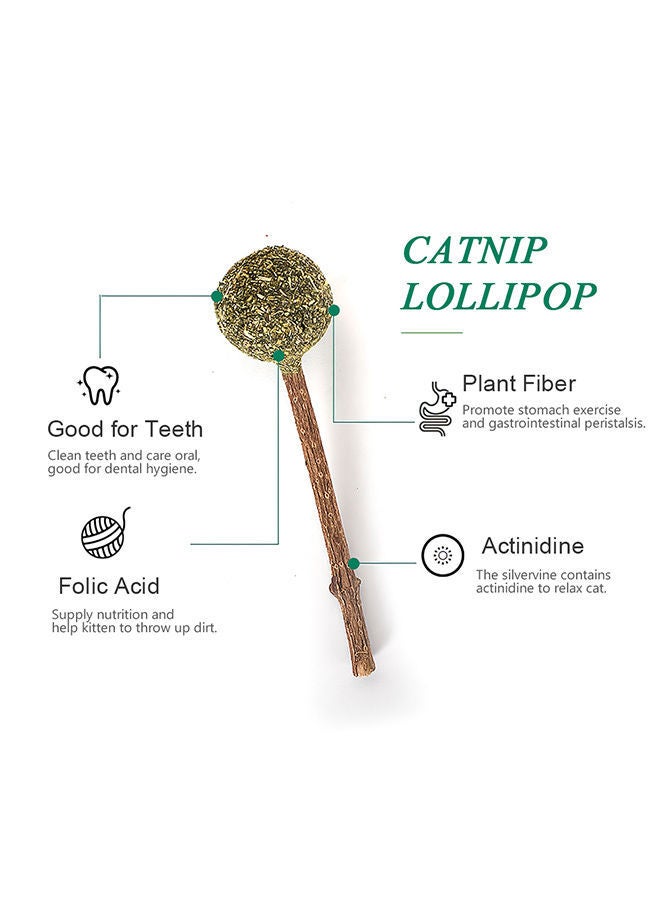 NIBEMINENT Ball Catnip Stick Chew Toy Green/Brown 15grams  - Image 2