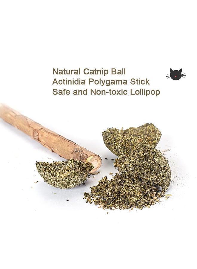 NIBEMINENT Ball Catnip Stick Chew Toy Green/Brown 15grams  - Image 3