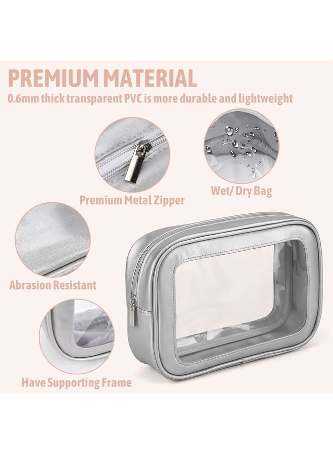 YOPCDJ 5 Pack Clear Toiletry Bag,TSA Approved Travel Makeup Pouch with Zipper for Cosmetics and Toiletries，Diaper Bag Organizer Pouch Set,Purse Organizer for Christmas Women Gift - Image 4