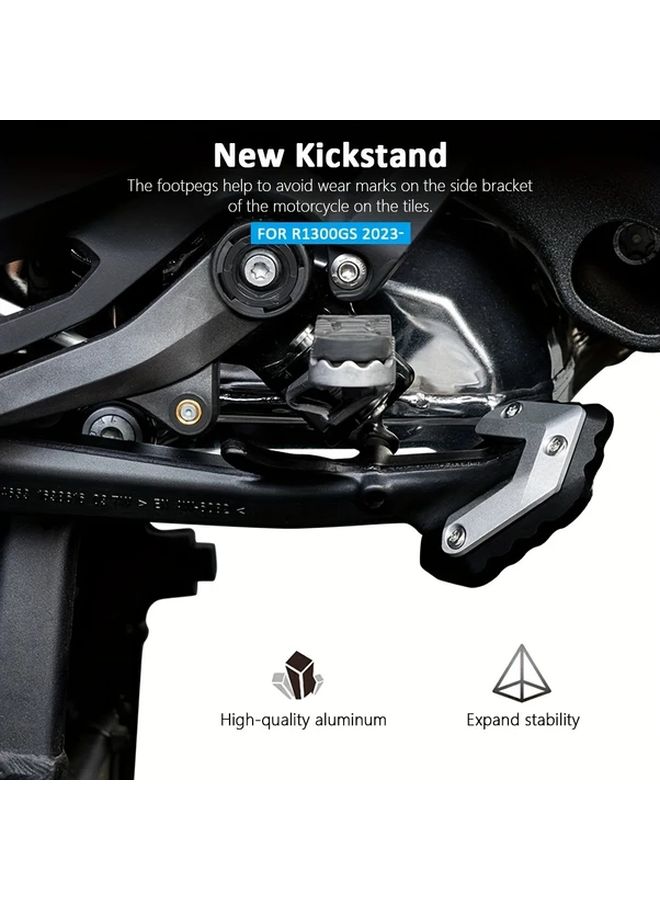 For R1300GS Titanium Aluminum Kickstand Pad Foot Support Enhancement Universal Side Stand Extension Durable Accessory Street Touring Motorcycles 2023 2024 - Image 2