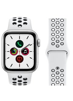 PROMASS Silicone Replacement Band For Apple iWatch All Series Compatible with 41mm/40mm/38mm White/Black  - Image 1